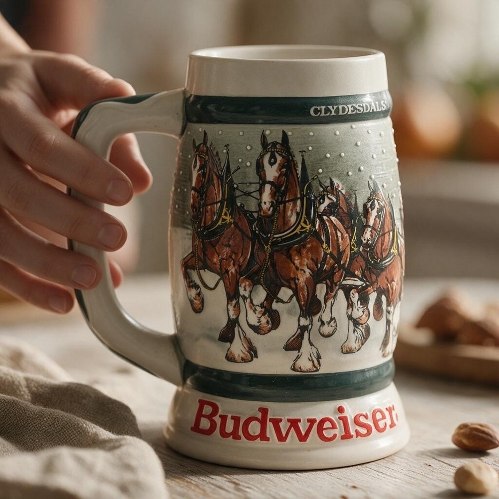VTG Budweiser Beer Stein Multi Clydesdales 50th Anniversary 1933-1983 Ceramarte